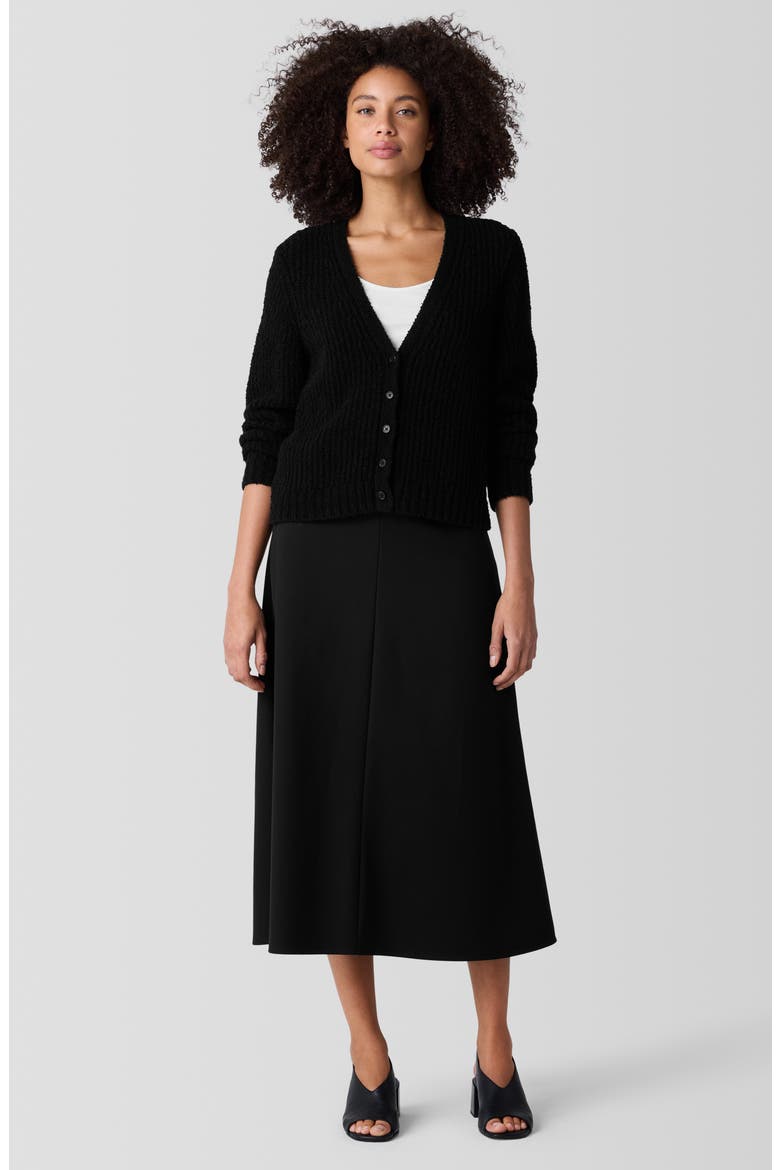 V-Neck Organic Cotton Blend Cardigan, Alternate, color, BLACK