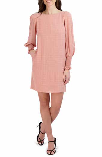 Julia Jordan Check Long Sleeve Shift Dress