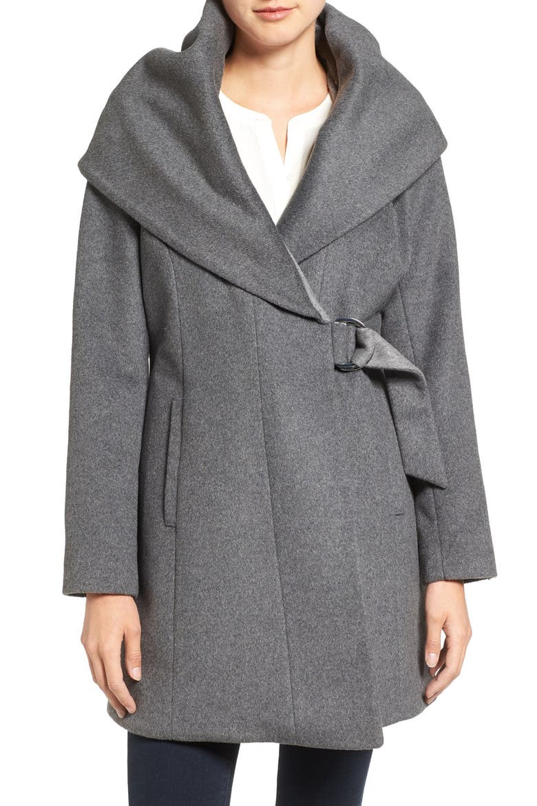 Wool Blend Wrap Coat, Main, color, CHARCOAL