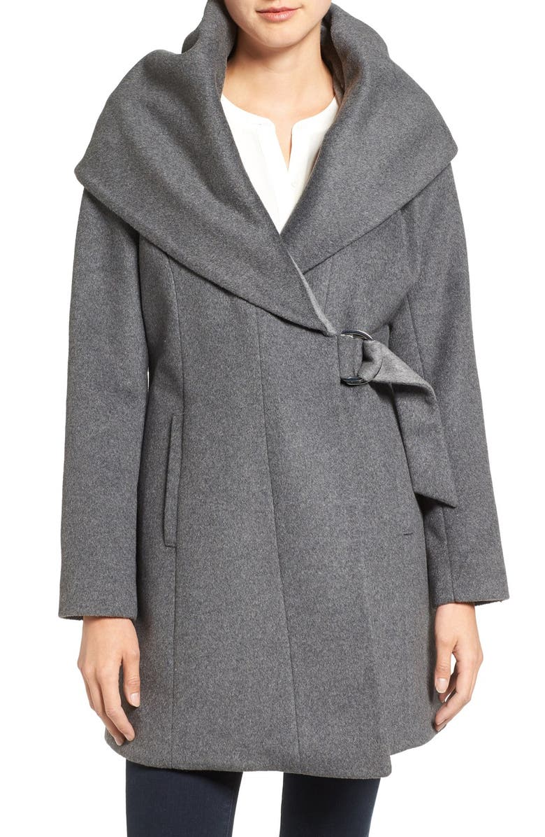 French Connection Wool Blend Wrap Coat, Main, color,