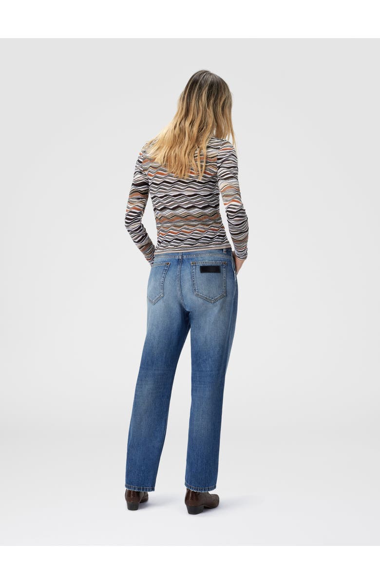 Missoni Crew Neck Sweater With Wave Pattern, Alternate, color, Beige & Brown