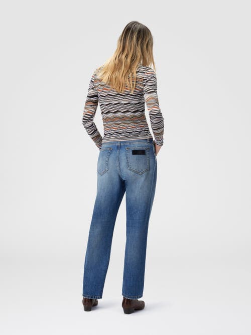 Missoni Crew Neck Sweater With Wave Pattern In Gray