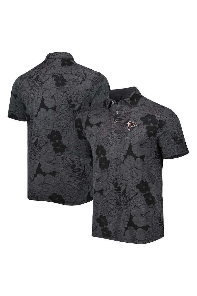 Men's Tommy Bahama Black Atlanta Falcons Miramar Blooms Polo, Main, color, Black
