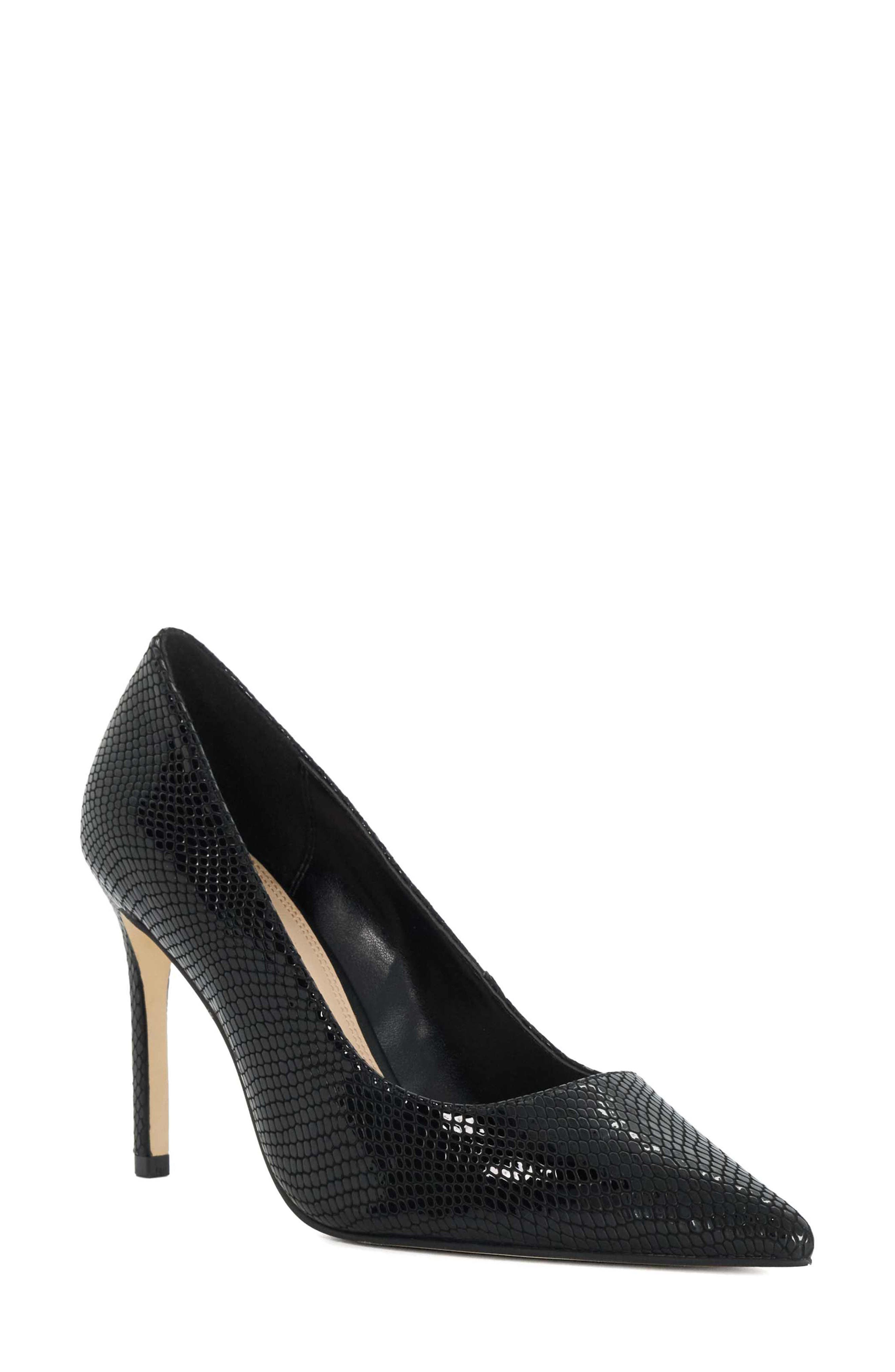 Brinlee Croc Embossed Leather Pump