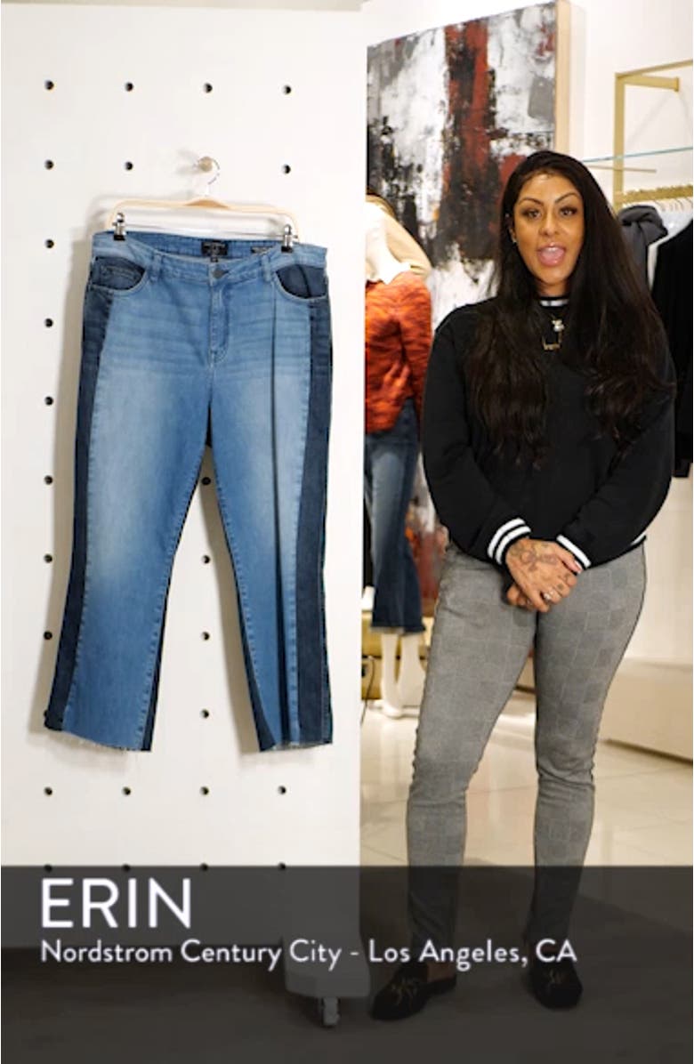 Modern Standard Two Tone Raw Hem Crop Jeans, sales video thumbnail