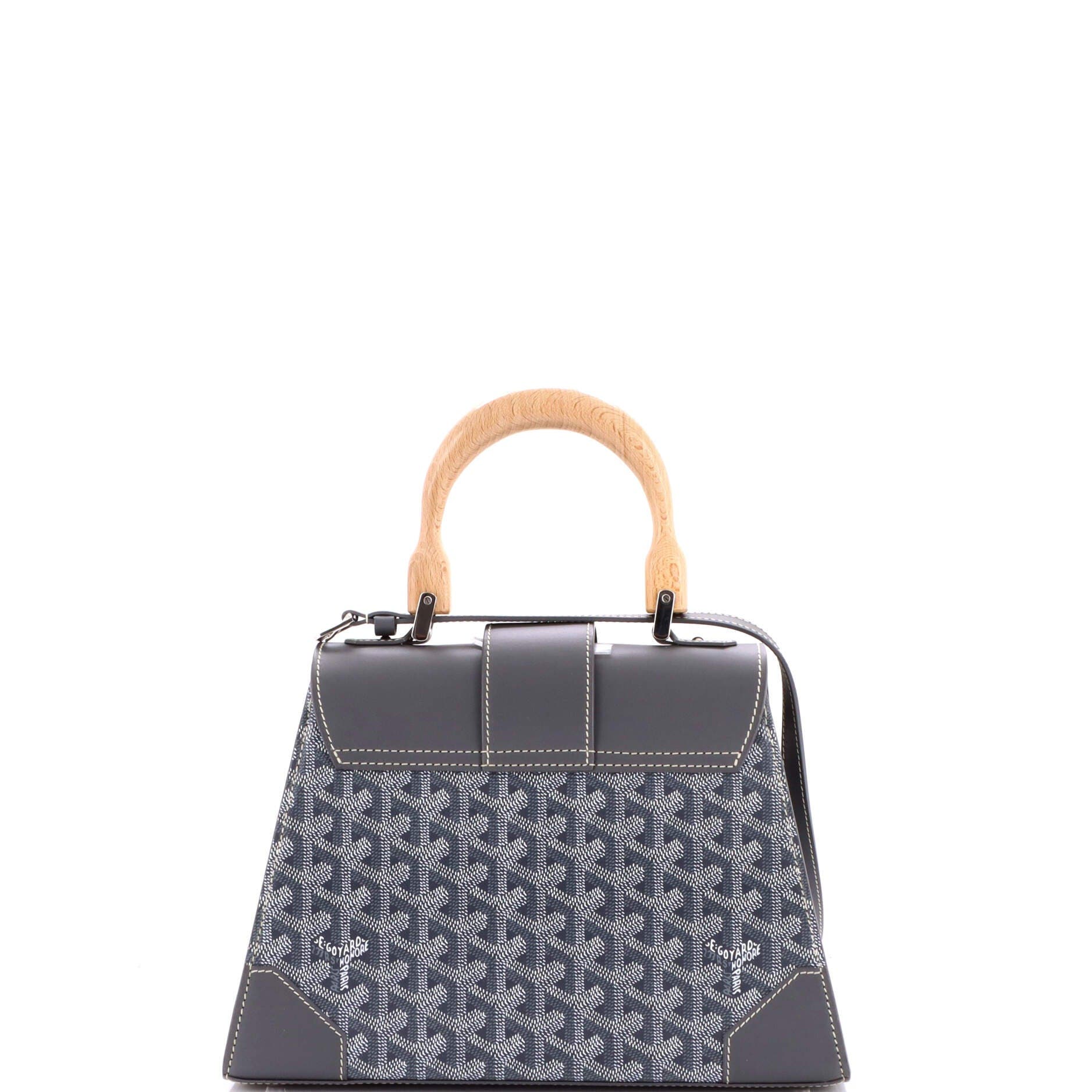 Pre-Owned Goyard Saigon Top Handle Bag Coated Canvas with Leather PM, Alternate, color, Gray