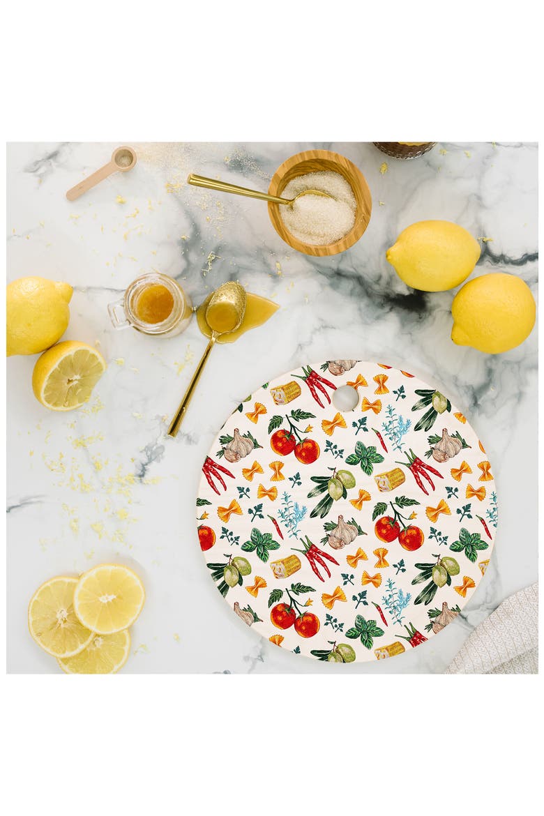 La Festa Print Cutting Board, Alternate, color, GREEN