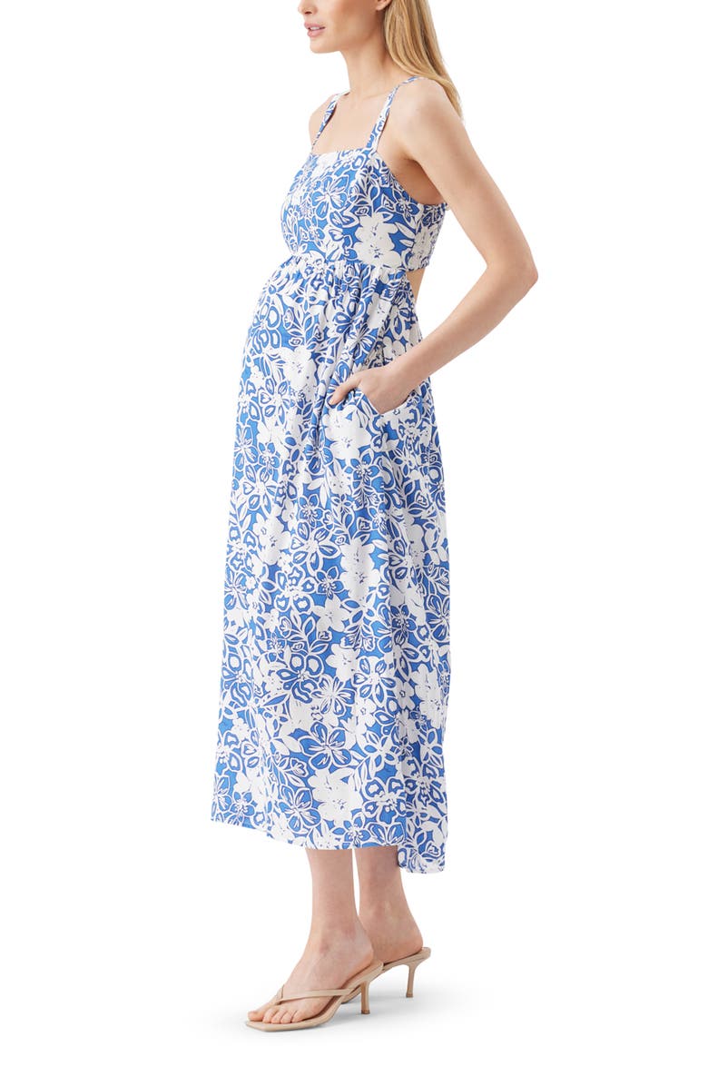 Ripe Maternity Nahla Longline Dress, Alternate, color, Royal / White