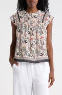 ELIE ELIE TAHARI Floral Smocked Cotton Top