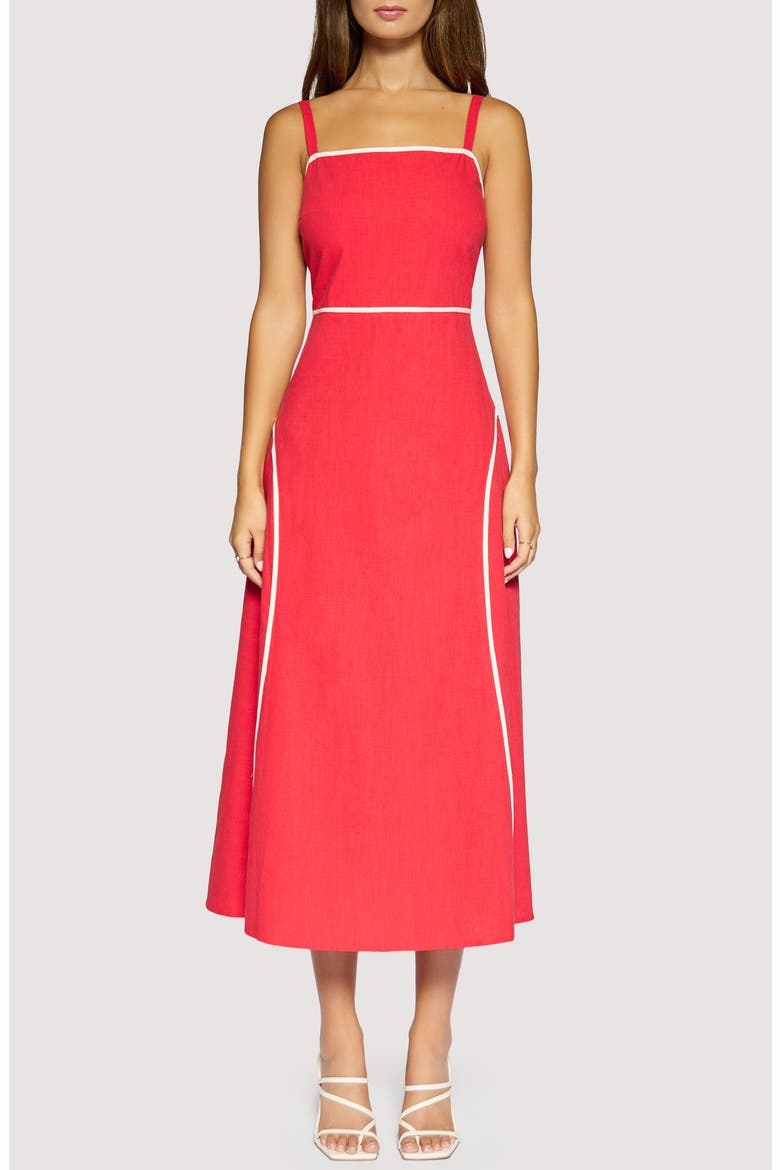 Saffron Muse Maxi Sundress, Main, color, RED