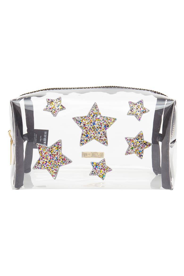 Stars Clear Makeup Bag, Alternate, color, NO COLOR