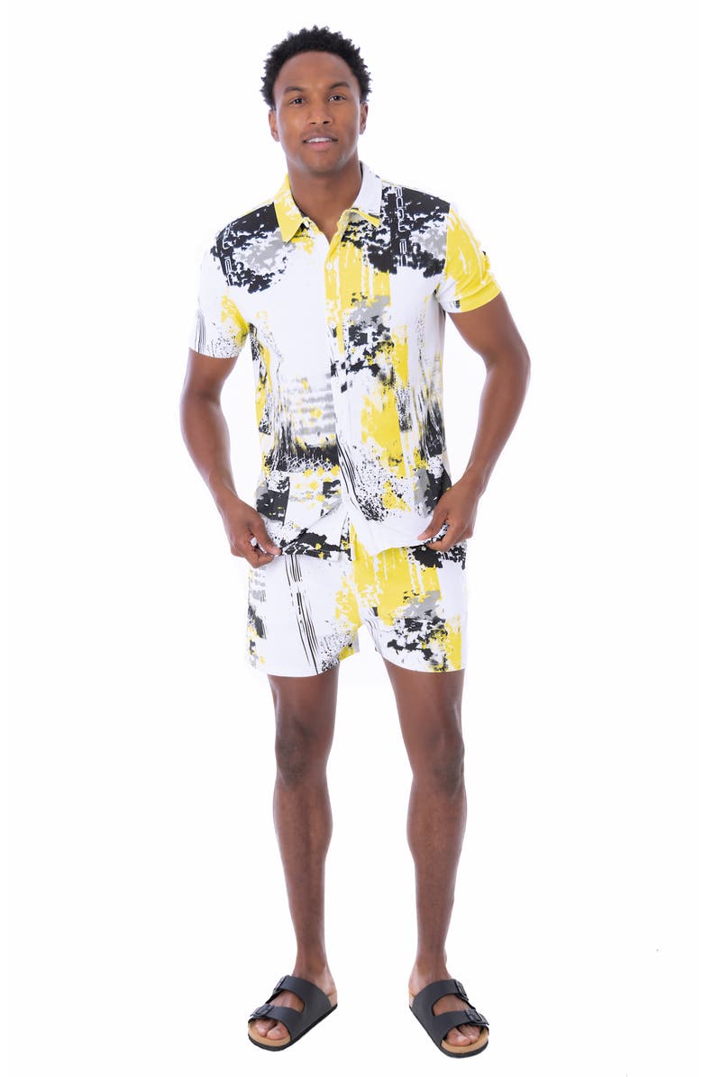 Dai Moda Unity Short Sleeve Button Up, Alternate, color, White