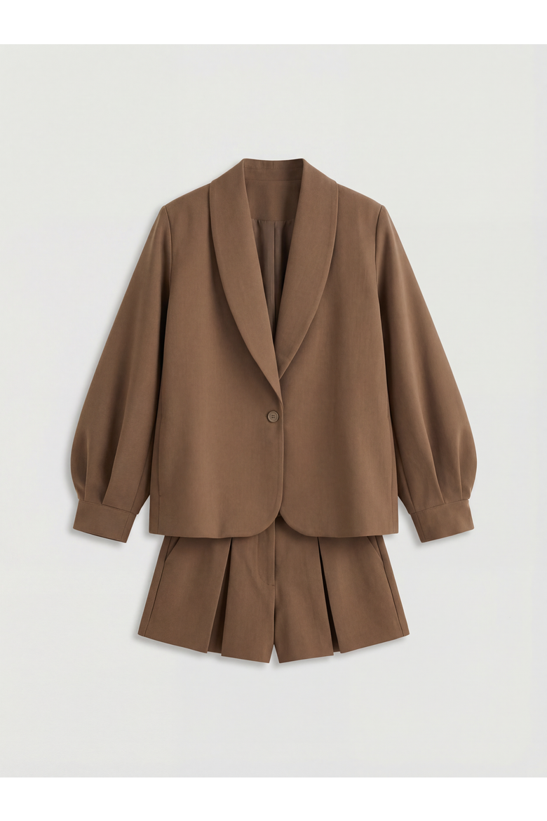 Tailored Oversized Balloon Sleeve Blazer, Alternate, color, Brown