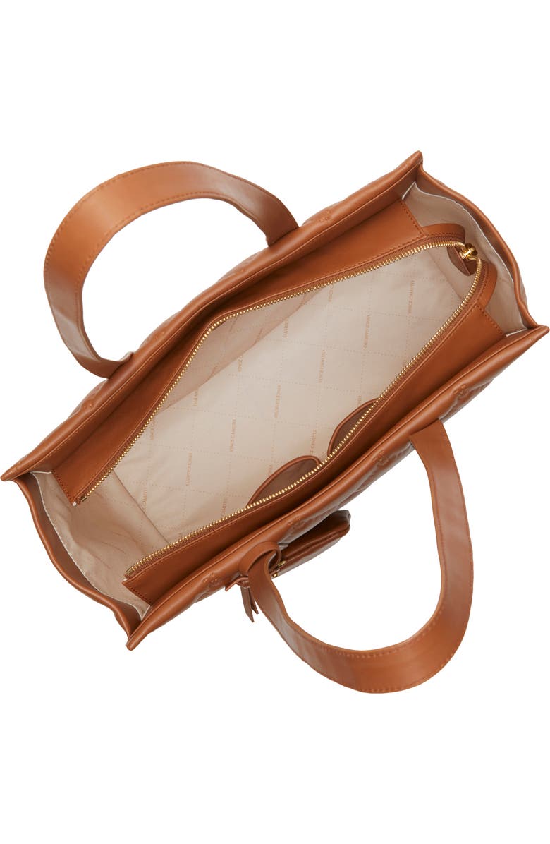 Vince Camuto Barry Quilted Leather Tote, Alternate, color, Mid Brown
