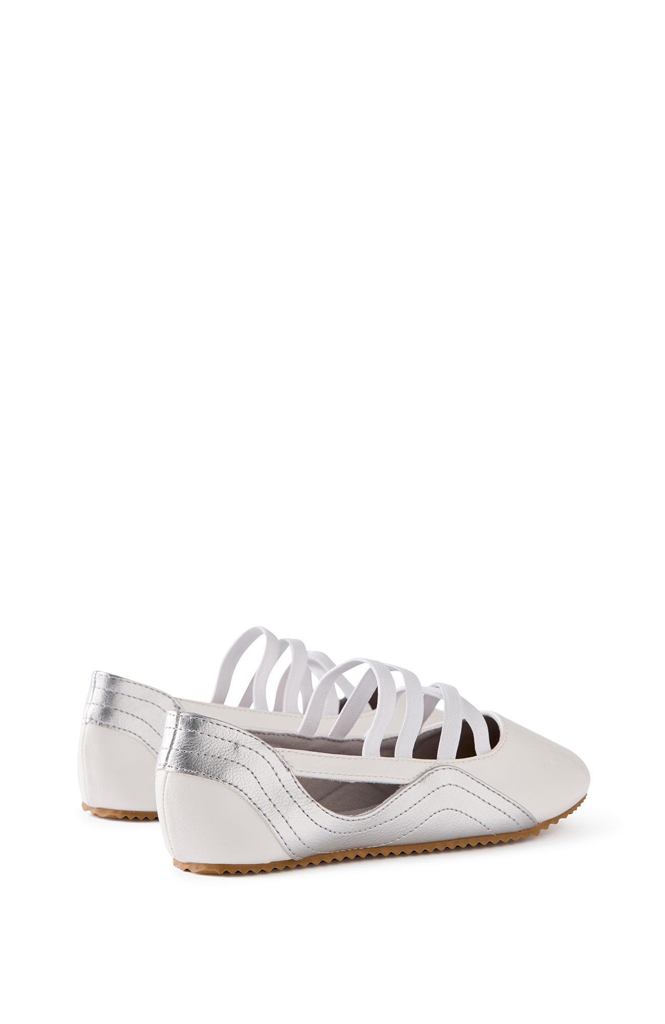 Cotton On Kids Kid's Spencer Sporty Flats, Alternate, color, White Silver