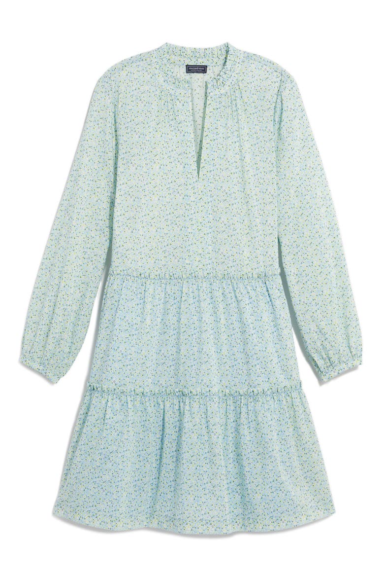 Print Long Sleeve Tiered Dress, Alternate, color, TINY FLORAL-JAKEBLUE