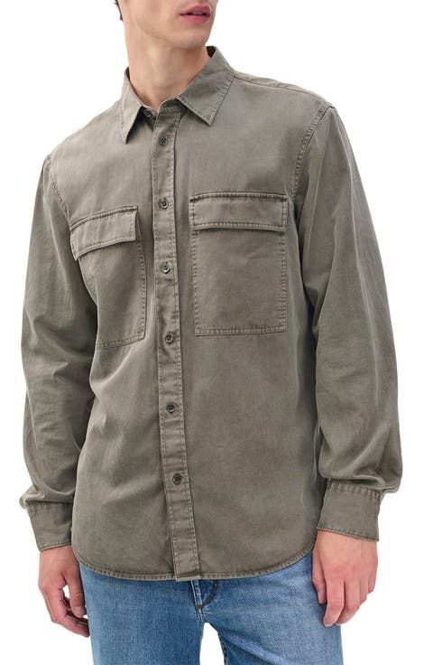 Finch Cotton & Lyocell Button-Up Overshirt