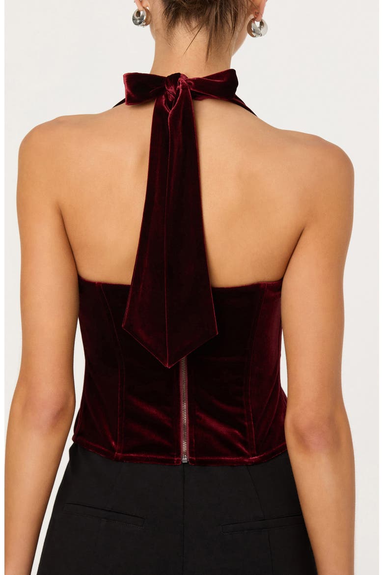 Jacy Velvet Halter Top, Alternate, color, WINE