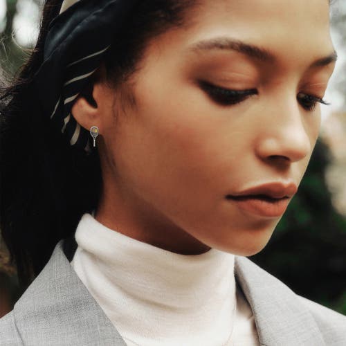 Pascal The Tennis Racket Stud Earring, Yellow Diamond