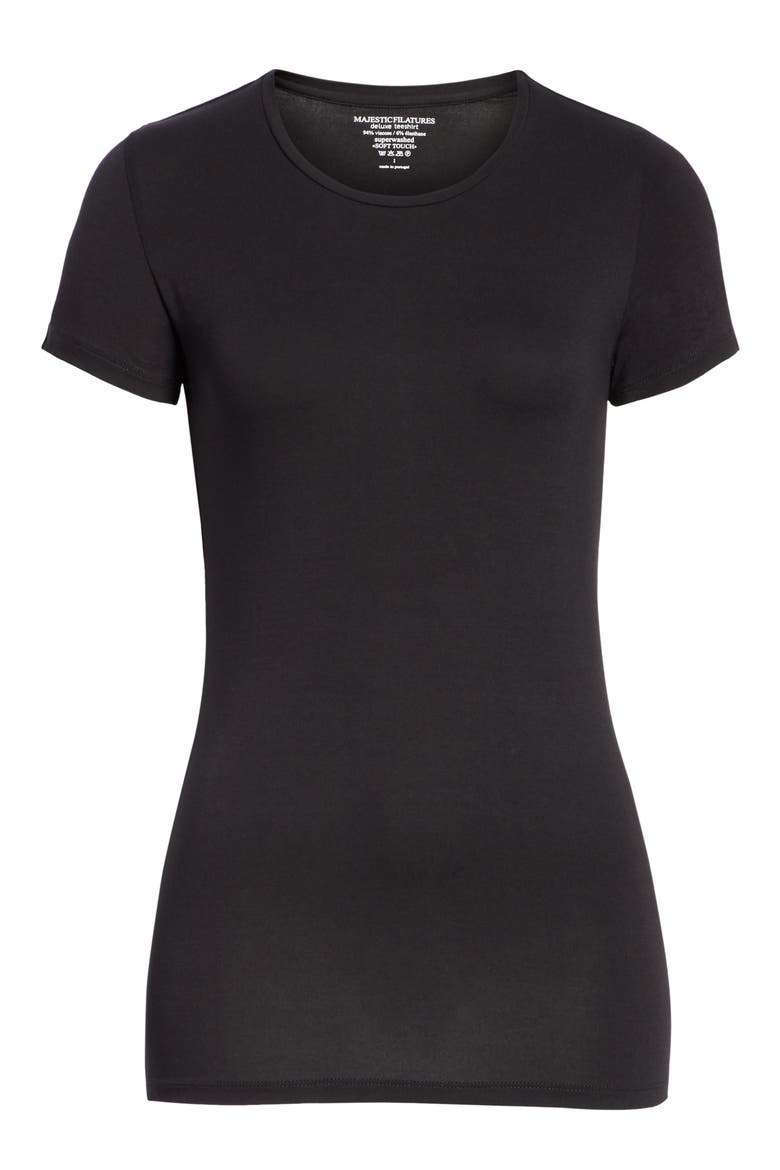 Short Sleeve Crewneck Tee, Main, color, NOIR