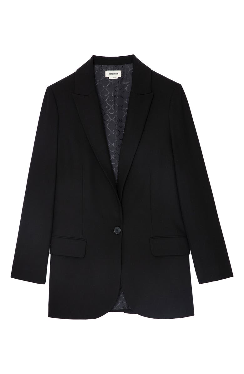 Zadig & Voltaire Viva Rock Strass Blazer, Alternate, color, Noir