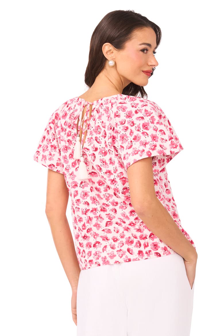 Tassel Tie Cotton Poplin Top, Alternate, color, ROSE CERISE