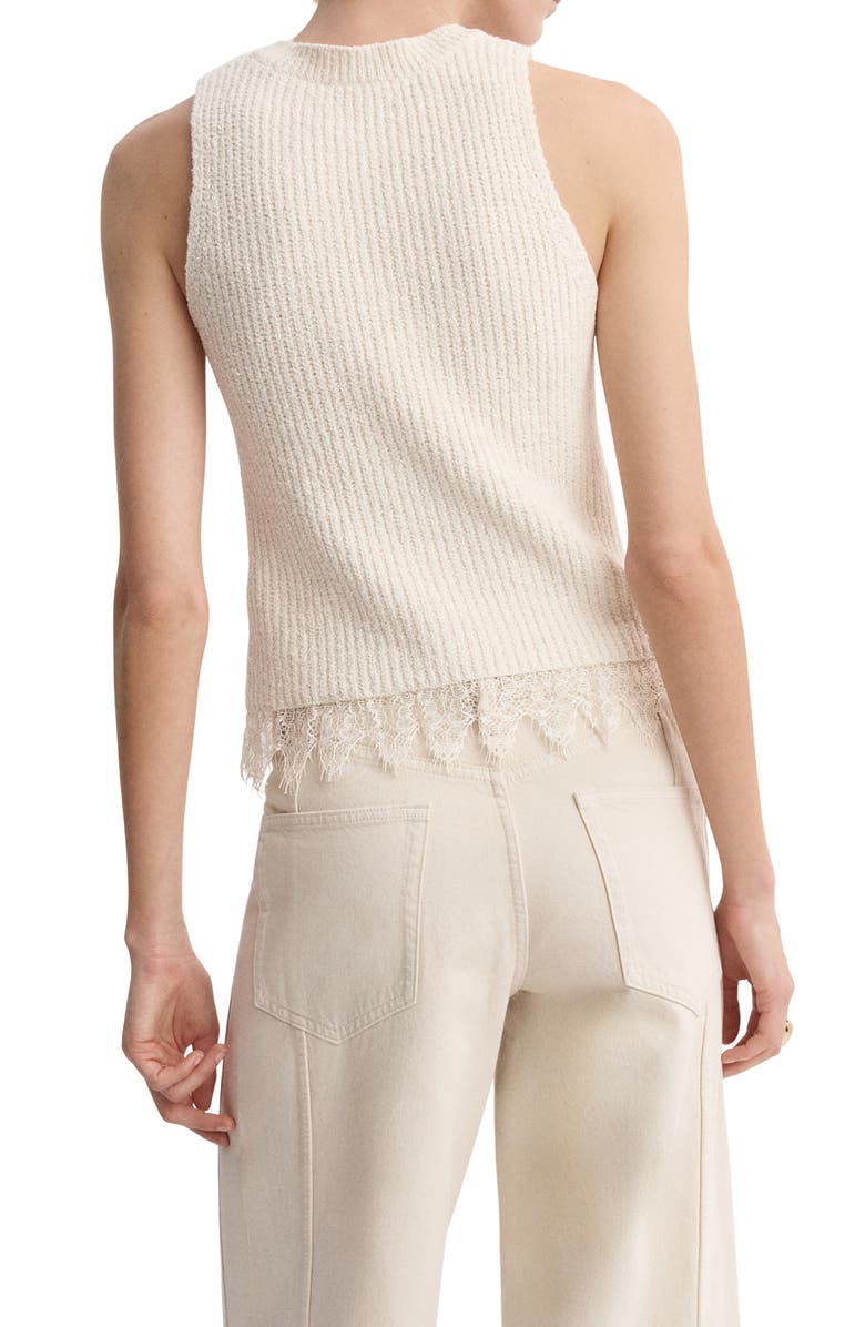 MANGO Bruma Crop Sweater Tank, Alternate, color, Ecru