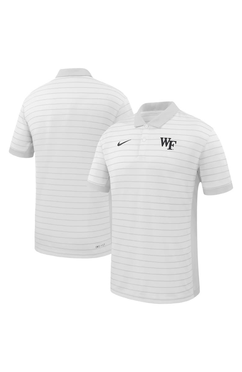 Nike Men's Nike White Wake Forest Demon Deacons 2025 Early Season Coaches Sideline Victory Stripe Performance Polo, Main, color, White