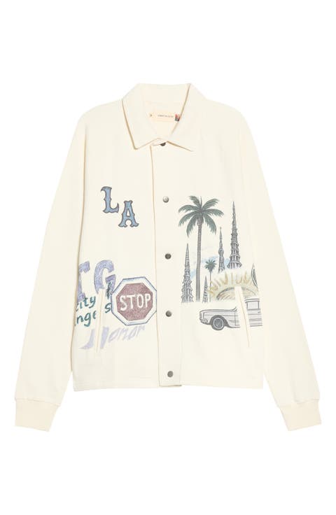 All Over LA Cotton Fleece Coach's Jacket