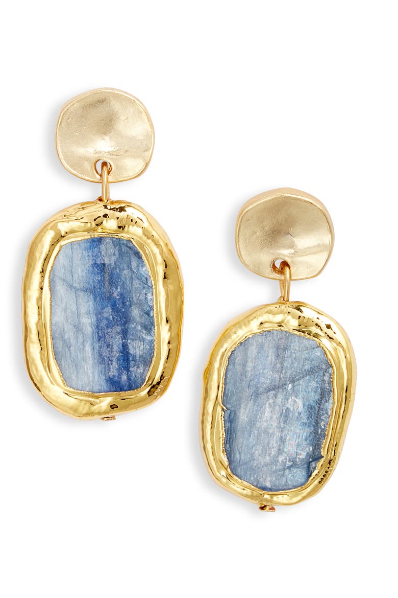 Kyanite Drop Earrings, Main, color, GOLD