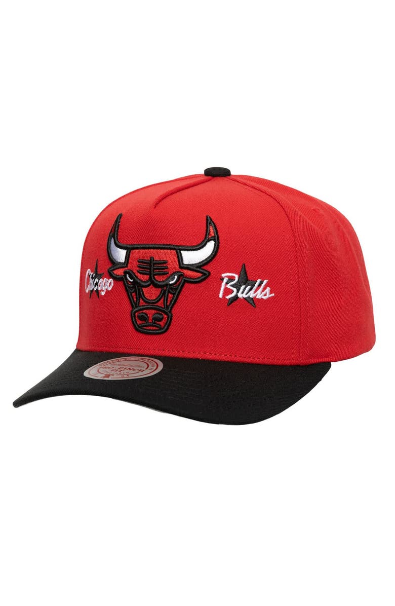 Mitchell & Ness Men's Mitchell & Ness Red/Black Chicago Bulls Stars Core Pro Pinch Adjustable Hat, Main, color, Red