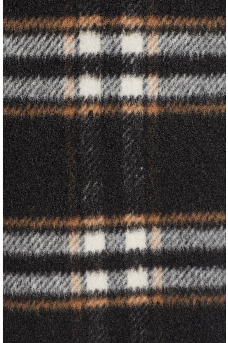 Longline Plaid Coat (Nordstrom Exclusive), Alternate, color, BLACK PLAID