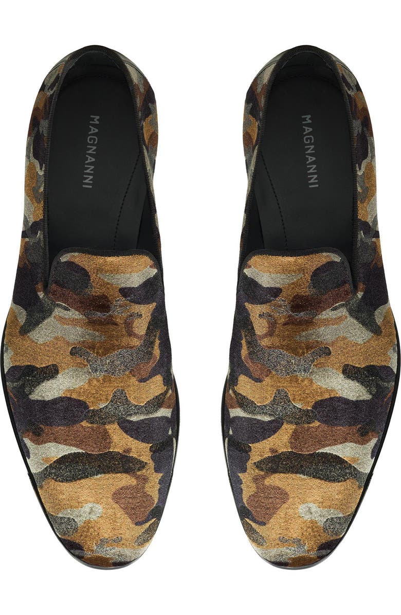 Magnanni Jareth Camo Velvet Loafer, Alternate, color,