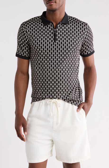 Cactus Man Geometric Quarter Zip Knit Polo