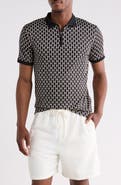 Cactus Man Geometric Quarter Zip Knit Polo