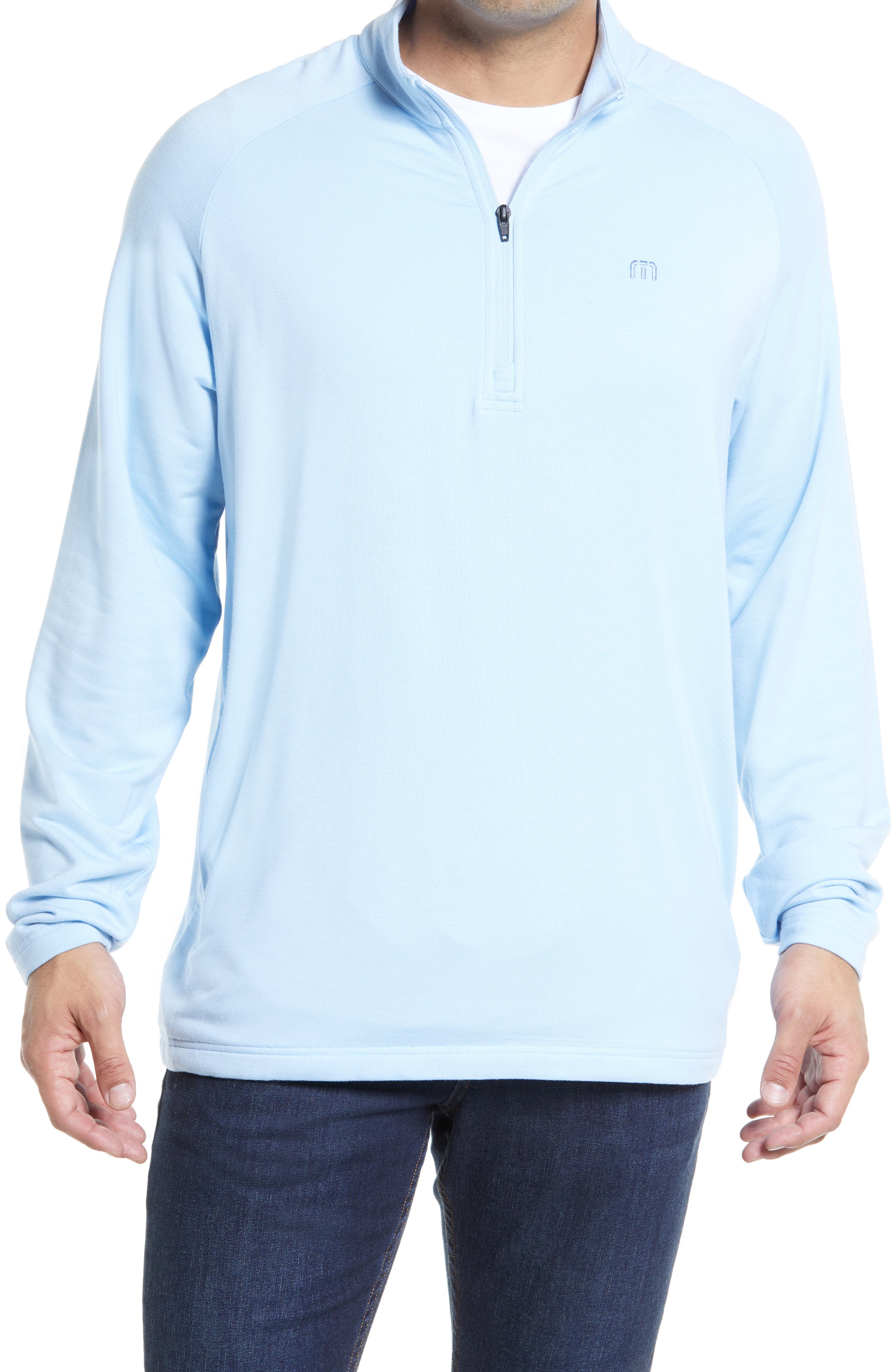 TravisMathew Men's Networking Quarter Zip Fleece Pullover