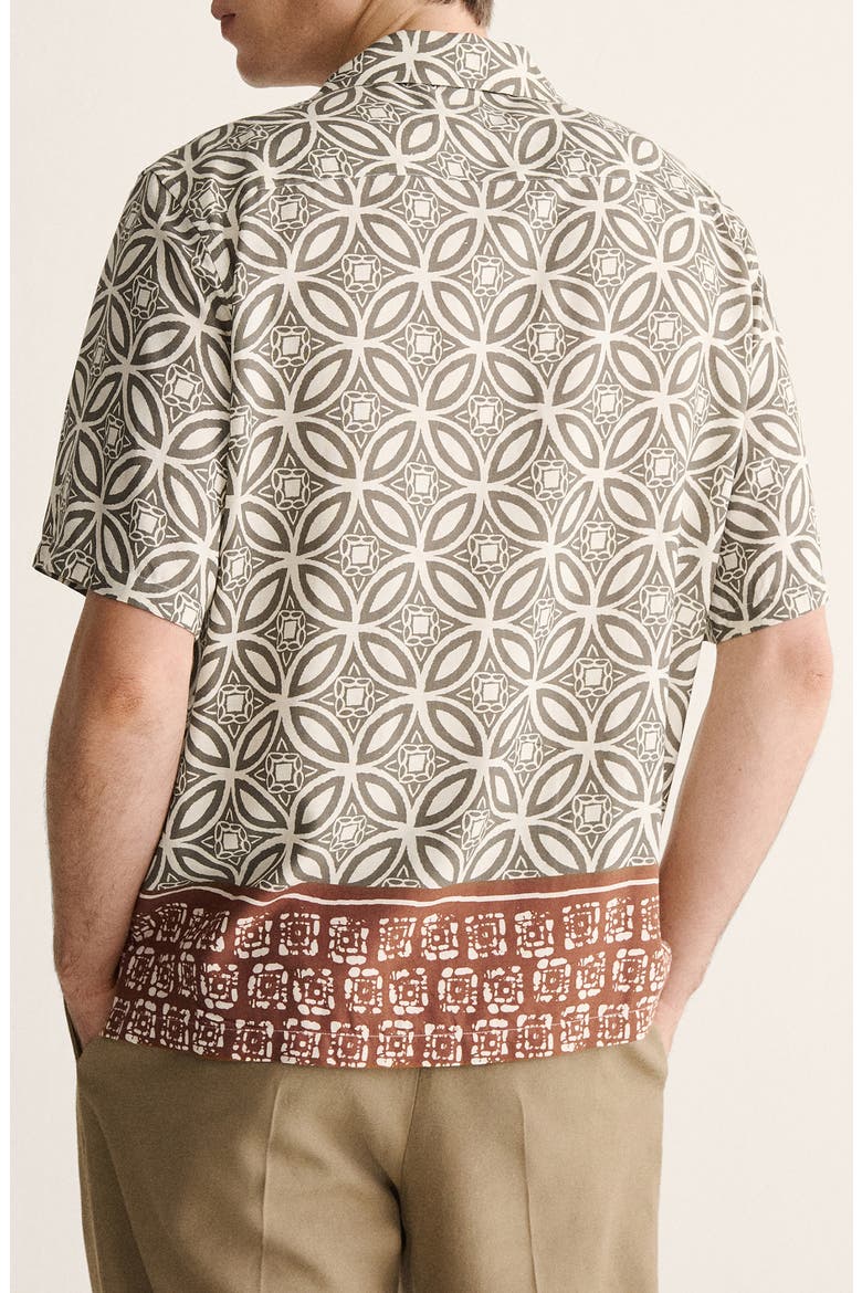 Printed Camp Shirt, Alternate, color, KHAKI