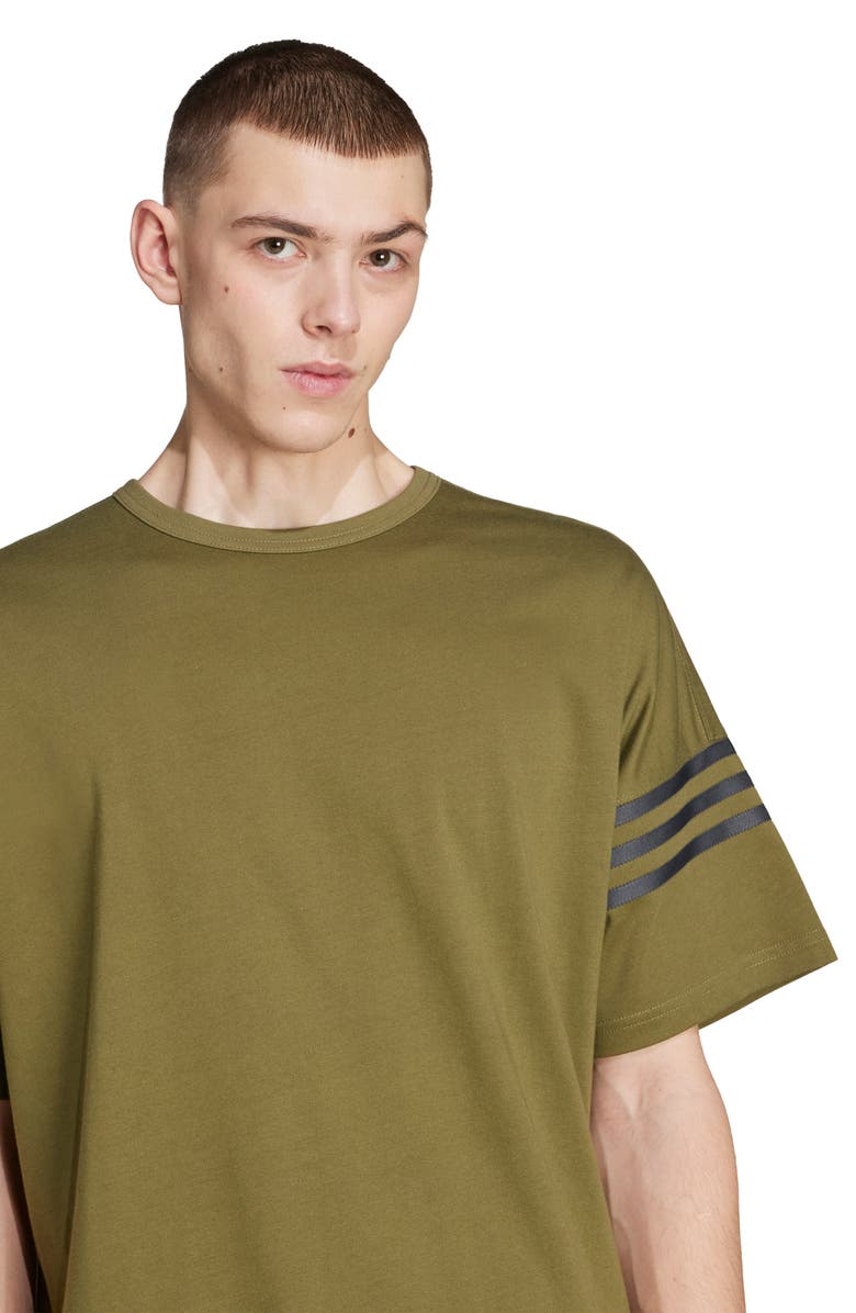 adidas Neuclassics Oversize Cotton T-Shirt, Alternate, color, Focus Olive