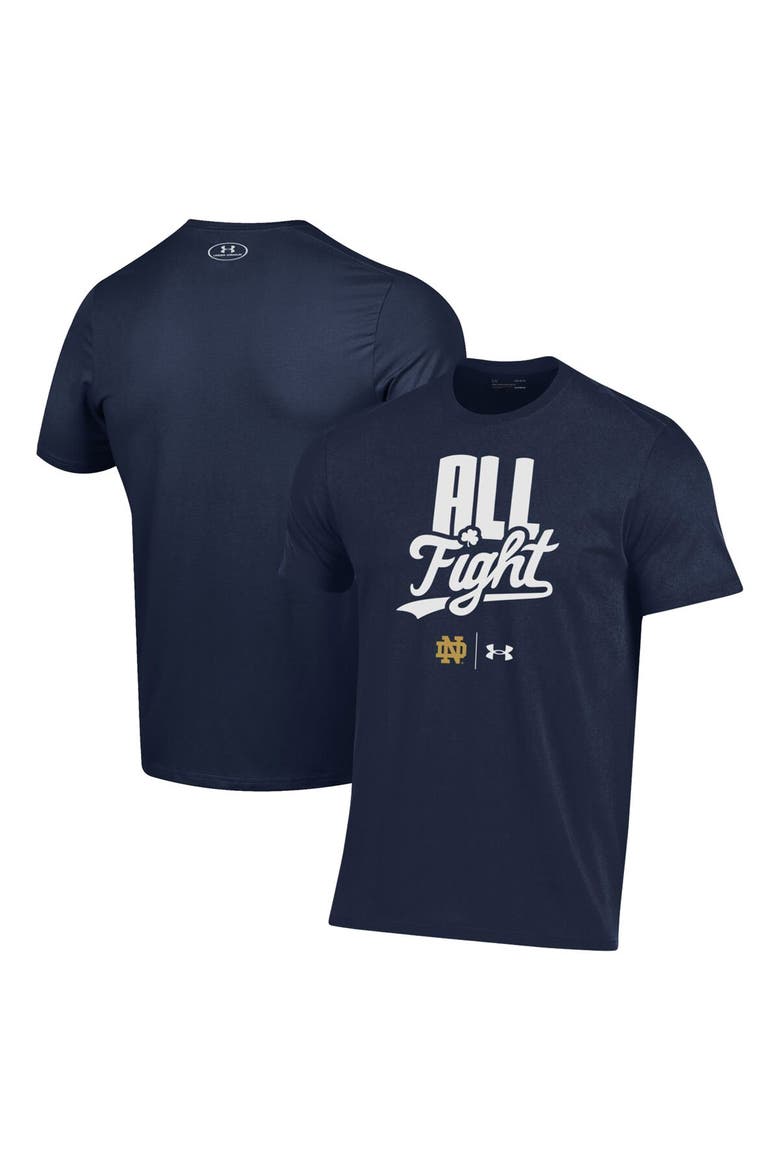 Men's Under Armour Navy Notre Dame Fighting Irish All Fight T-Shirt, Main, color, Navy
