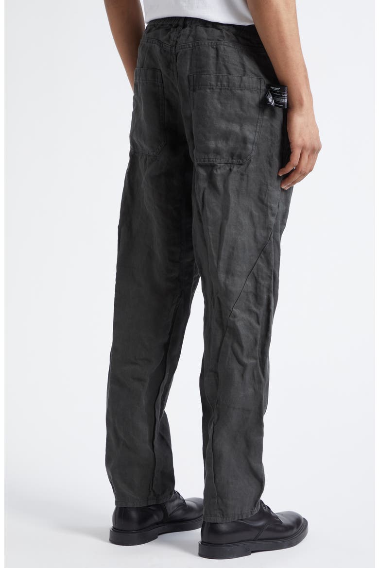 Asymmetric Seam Crinkled Linen Pants, Alternate, color, KHAKI GRAY