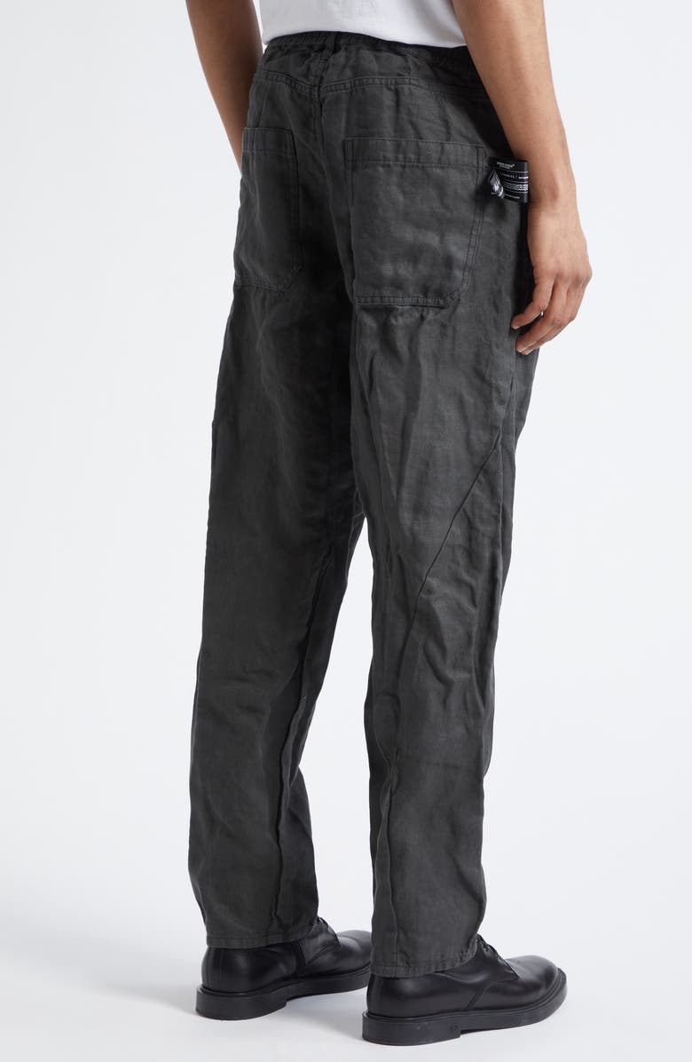 Undercover Asymmetric Seam Crinkled Linen Pants, Alternate, color, Khaki Gray