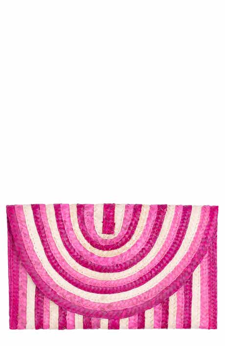 Brooke Stripe Handwoven Raffia Clutch