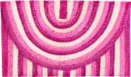Jelavu Brooke Stripe Handwoven Raffia Clutch