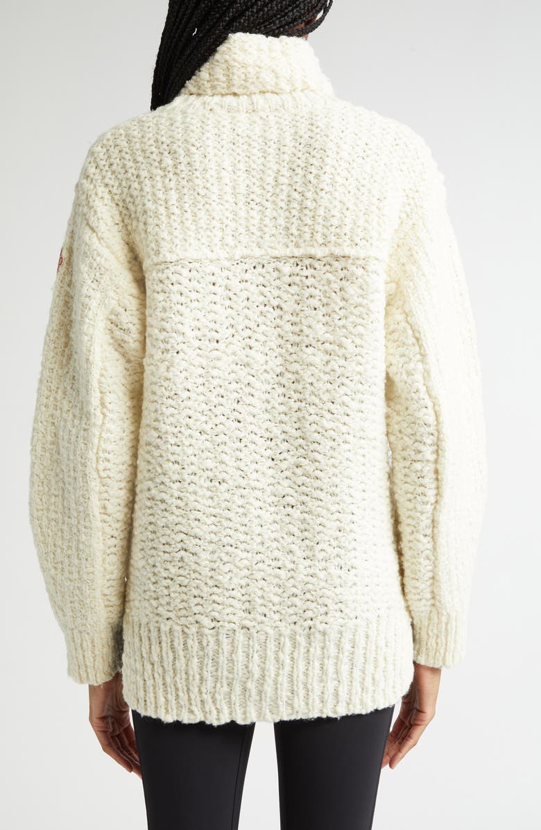 Moncler Grenoble High-Low Virgin Wool Blend Turtleneck Sweater, Alternate, color, 