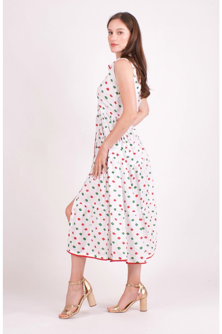 Olinda Cotton Tiered Midi Dress, Alternate, color, White