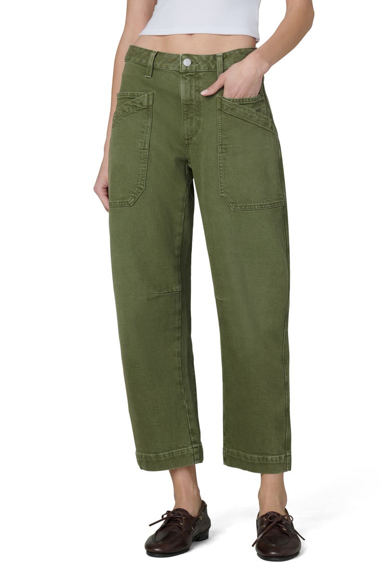 The Double Pocket Barrel Leg Jeans, Main, color, WINTER MOSS