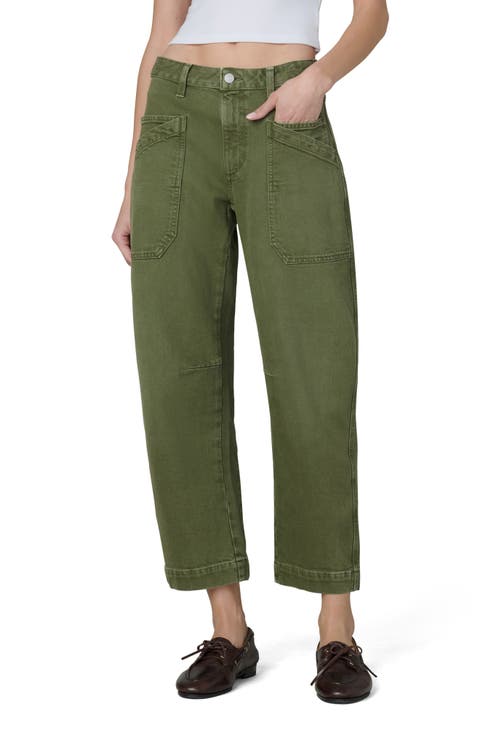 The Double Pocket Barrel Leg Jeans (Winter Moss)