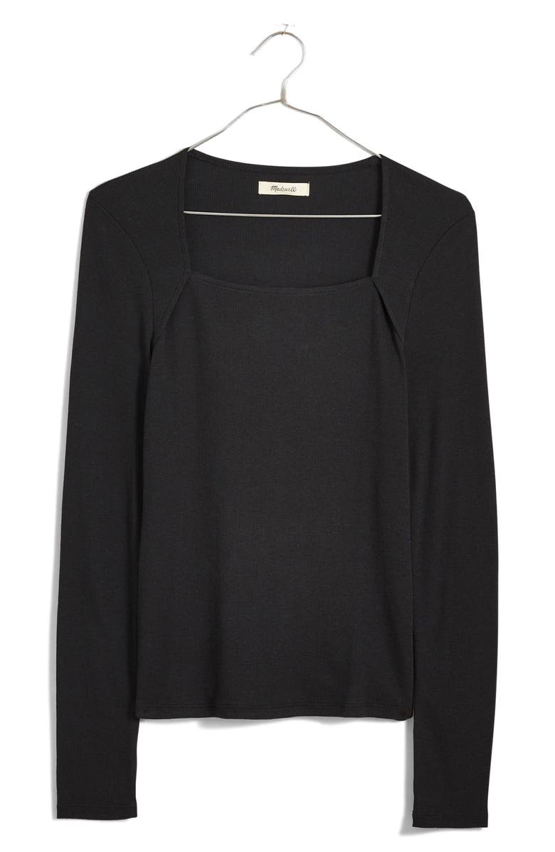 Madewell Square Neck Long Sleeve Top, Main, color,