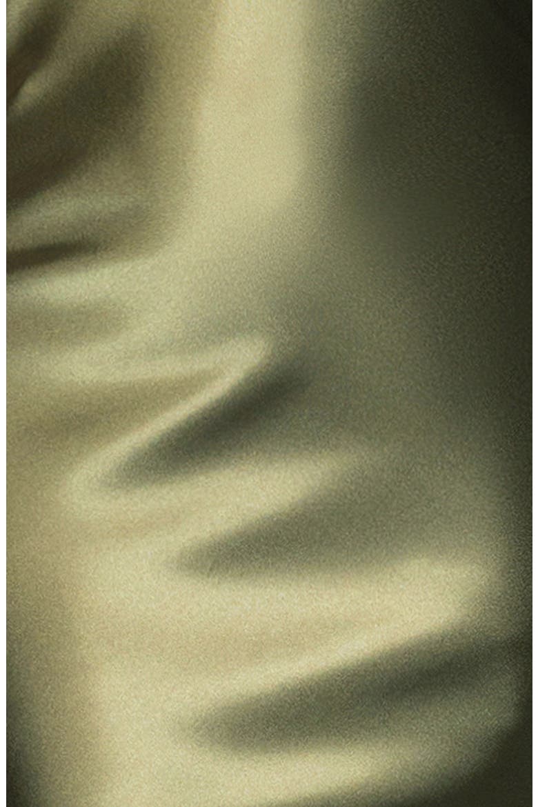 Halter Charmeuse Gown, Alternate, color, OLIVE