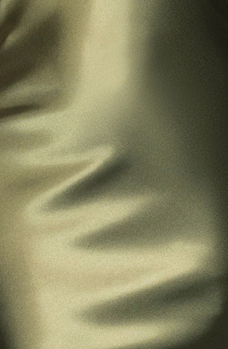 Betsy & Adam Halter Charmeuse Gown, Alternate, color, Olive